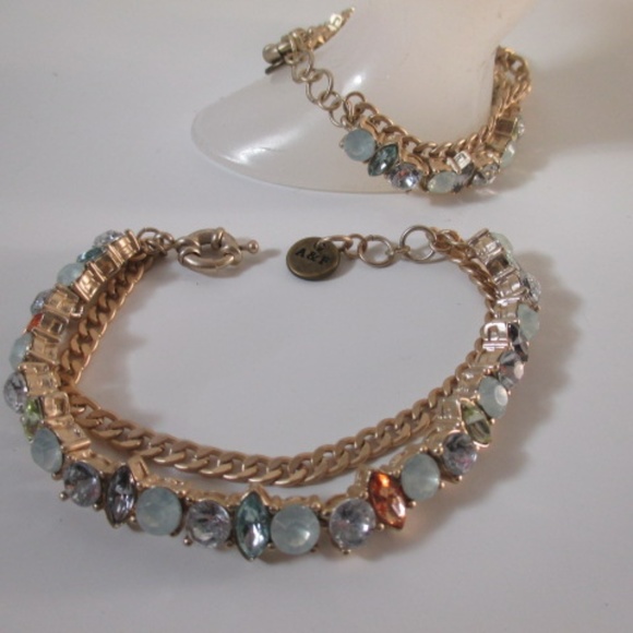 Abercrombie & Fitch Jewelry Abercrombie Fitch Gold Layer Crystal Bracelet Poshmark